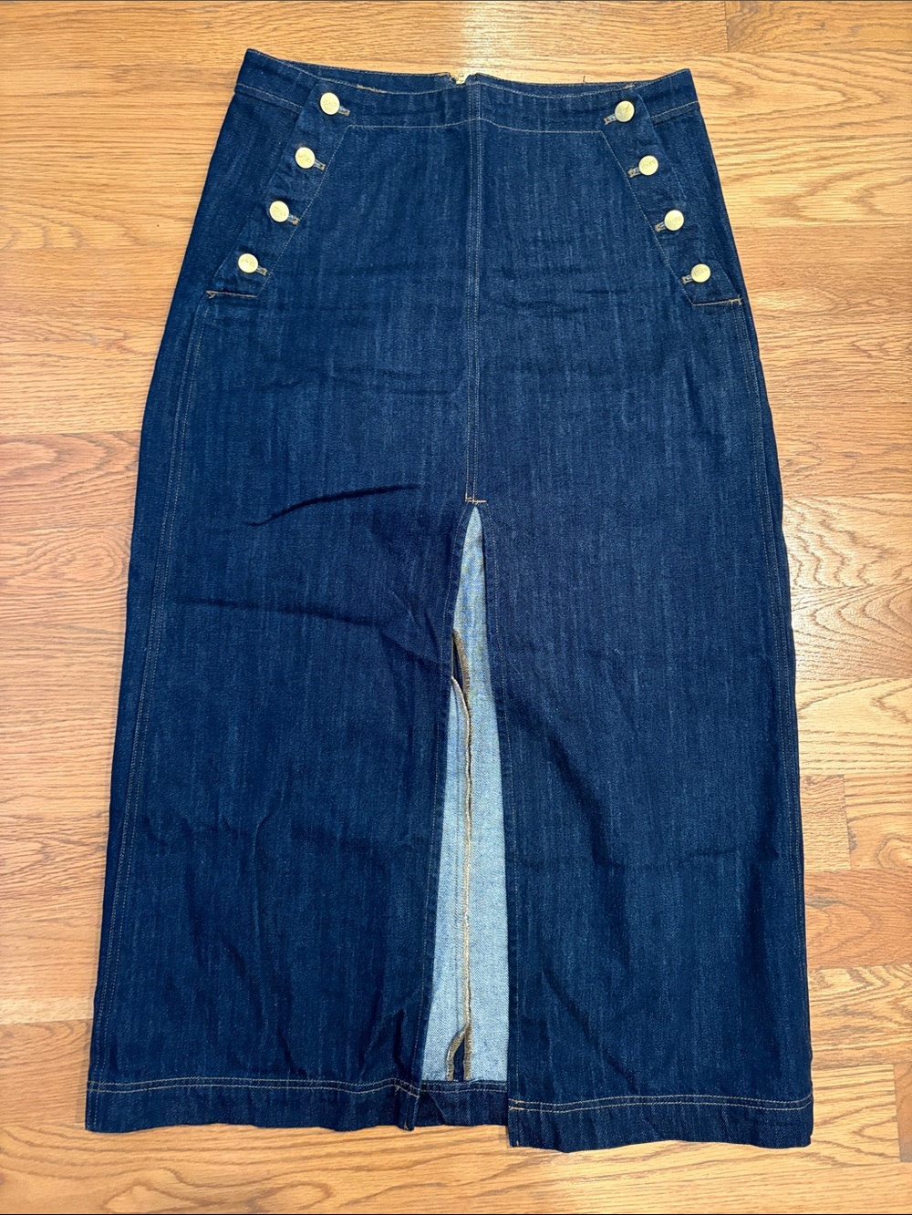 J.Crew Dark Denim Sailor Midi Skirt